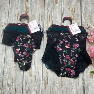 Womens Micro Fiber Hipster & Thong Panties Underwear 2, 3-Packs Size S